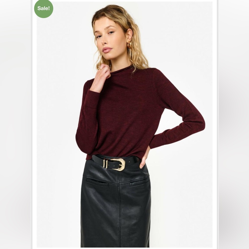 Cami NYC Women's Crewneck Sweater in Burgundy - Picture 3 of 10